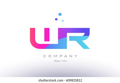 wr w r  creative pink purple blue modern dots creative alphabet gradient company letter logo design vector icon template