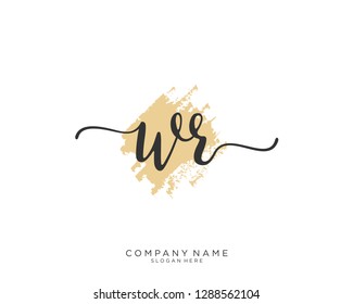 WR W R Initial handwriting logo template