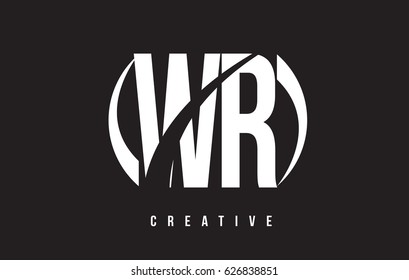 WR W R White Letter Logo Design with White Background Vector Illustration Template.