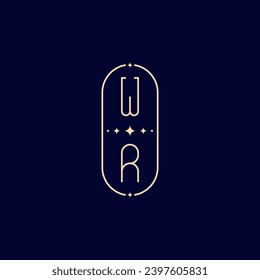 Monograma de la línea de boda de WR con diseño profesional de alta calidad que se imprimirá en cualquier medio impreso