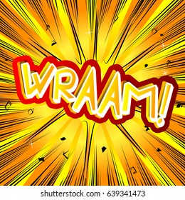 Wraam! - Vector illustrated comic book style expression.