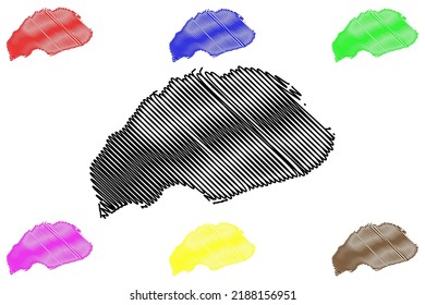 Wrangel island (Russia, Russian Federation, Chukotka) map vector illustration, scribble sketch Wrangel map