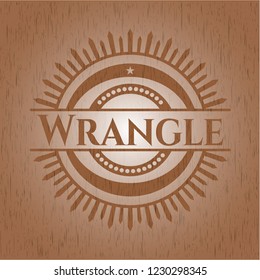 Wrangle vintage wooden emblem