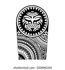 Wrap around arm polynesian tattoo design. Pattern aboriginal samoan.