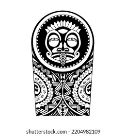 Wrap around arm polynesian tattoo design. Pattern aboriginal samoan.