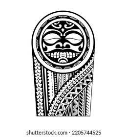 Wrap around arm polynesian tattoo design. Pattern aboriginal samoan.