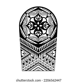 Wrap around arm polynesian tattoo design. Pattern aboriginal samoan.