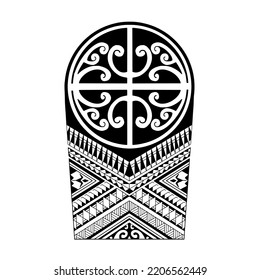 Wrap around arm polynesian tattoo design. Pattern aboriginal samoan.