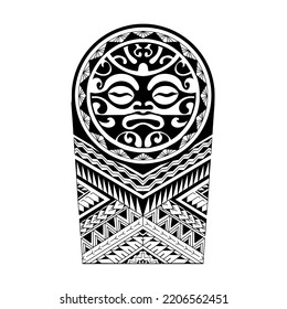 Wrap around arm polynesian tattoo design. Pattern aboriginal samoan.