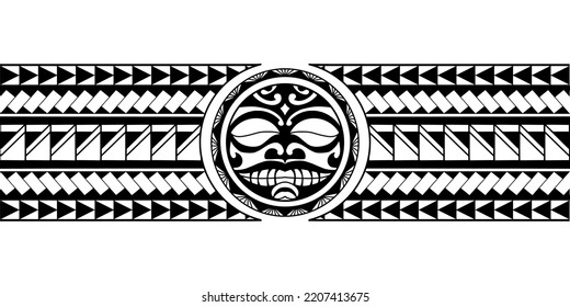 Wrap around arm polynesian tattoo design. Pattern aboriginal samoan.