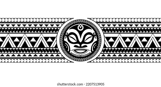 Wrap around arm polynesian tattoo design. Pattern aboriginal samoan.