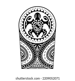 Wrap around arm polynesian tattoo design. Pattern aboriginal samoan.