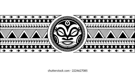 Wrap around arm polynesian tattoo design. Pattern aboriginal samoan.