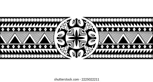 Wrap around arm polynesian tattoo design. Pattern aboriginal samoan.