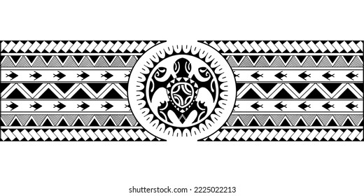 Wrap around arm polynesian tattoo design. Pattern aboriginal samoan.