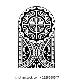 Wrap around arm polynesian tattoo design. Pattern aboriginal samoan.