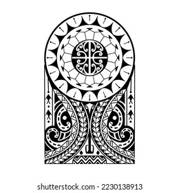 Wrap around arm polynesian tattoo design. Pattern aboriginal samoan. illustration EPS10