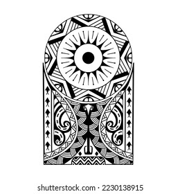 Wrap around arm polynesian tattoo design. Pattern aboriginal samoan. illustration EPS10