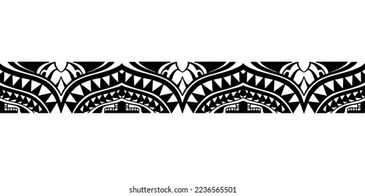 Wrap around arm polynesian tattoo design. Pattern aboriginal samoan.