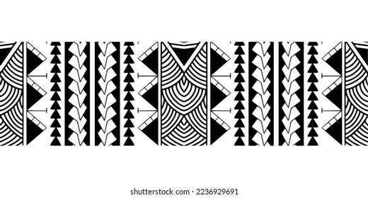 Wrap around arm polynesian tattoo design. Pattern aboriginal samoan. Vector illustration eps10.