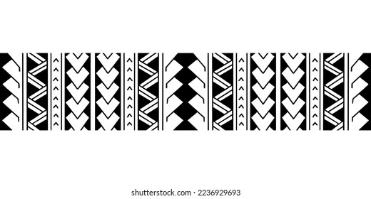 Wrap around arm polynesian tattoo design. Pattern aboriginal samoan. Vector illustration eps10.