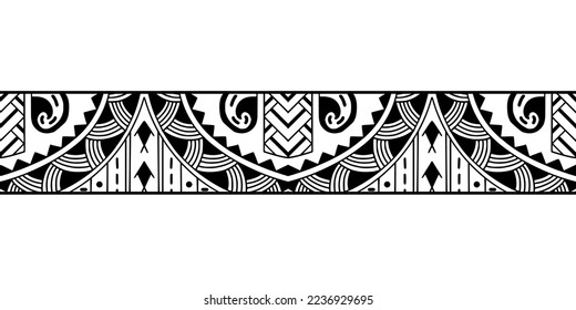 Wrap around arm polynesian tattoo design. Pattern aboriginal samoan. Vector illustration eps10.