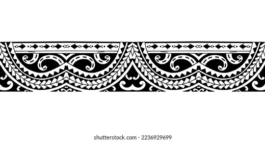 Wrap around arm polynesian tattoo design. Pattern aboriginal samoan. Vector illustration eps10.