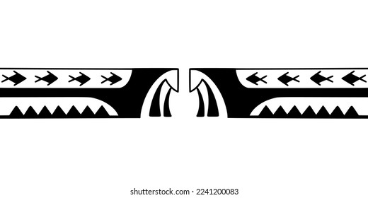 Wrap around arm polynesian tattoo design. Pattern aboriginal samoan. Vector illustration eps10.