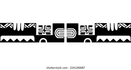 Wrap around arm polynesian tattoo design. Pattern aboriginal samoan. Vector illustration eps10.