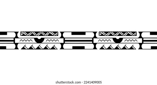 Wrap around arm polynesian tattoo design. Pattern aboriginal samoan. Vector illustration eps10.