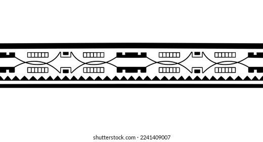 Wrap um Arm polynesisches Tätowierungsdesign. Muster aborigines Samoan. Vektorgrafik eps10.