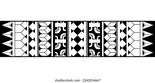 Wrap around arm polynesian tattoo design. Pattern aboriginal samoan. Vector illustration eps10.