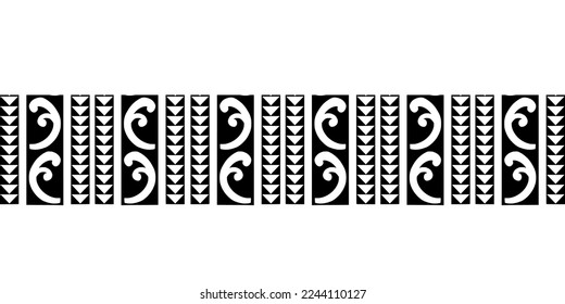 Wrap around arm polynesian tattoo design. Pattern aboriginal samoan. Vector illustration eps10.