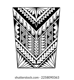 Wrap around arm polynesian tattoo design. Pattern aboriginal samoan. illustration EPS10