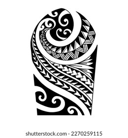 Wrap around arm polynesian tattoo design. Pattern aboriginal samoan. illustration EPS10