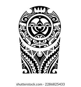 Wrap around arm polynesian tattoo design. Pattern aboriginal samoan. illustration EPS10