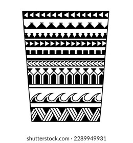 Wrap around arm polynesian tattoo design. Pattern aboriginal samoan. illustration EPS10