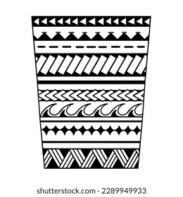 Wrap around arm polynesian tattoo design. Pattern aboriginal samoan. illustration EPS10