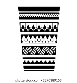 Wrap around arm polynesian tattoo design. Pattern aboriginal samoan. illustration EPS10