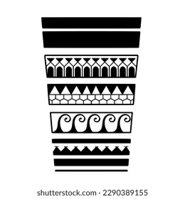 Wrap around arm polynesian tattoo design. Pattern aboriginal samoan. illustration EPS10