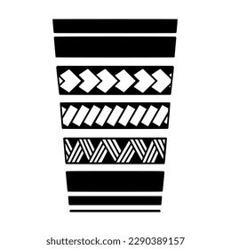 Wrap around arm polynesian tattoo design. Pattern aboriginal samoan. illustration EPS10