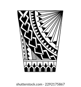 Wrap around arm polynesian tattoo design. Pattern aboriginal samoan. illustration EPS10