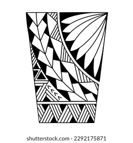 Wrap around arm polynesian tattoo design. Pattern aboriginal samoan. illustration EPS10