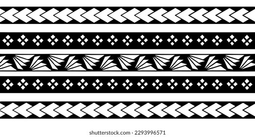 Wrap around arm polynesian tattoo design. Pattern aboriginal samoan. Vector illustration eps10.