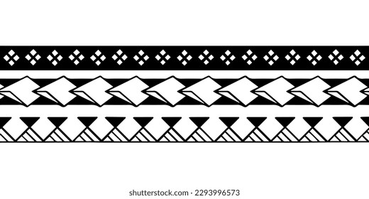 Wrap around arm polynesian tattoo design. Pattern aboriginal samoan. Vector illustration eps10.