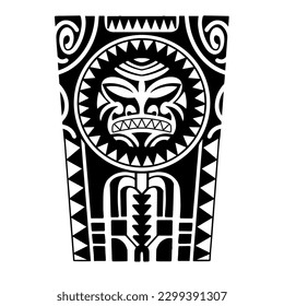 Wrap around arm polynesian tattoo design. Pattern aboriginal samoan. illustration EPS10