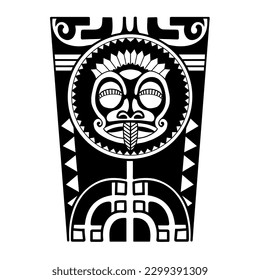 Wrap around arm polynesian tattoo design. Pattern aboriginal samoan. illustration EPS10