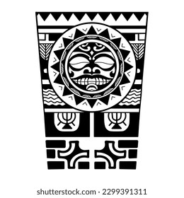 Wrap around arm polynesian tattoo design. Pattern aboriginal samoan. illustration EPS10