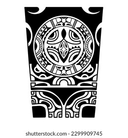 Wrap around arm polynesian tattoo design. Pattern aboriginal samoan. illustration EPS10