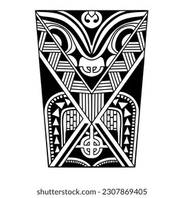 Wrap around arm polynesian tattoo design. Pattern aboriginal samoan. illustration EPS10